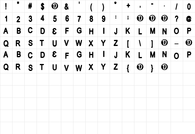 Fish Regular  glyph index