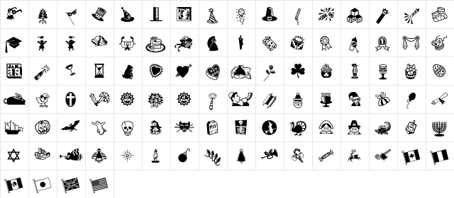 MiniPics LilEvents  glyph index