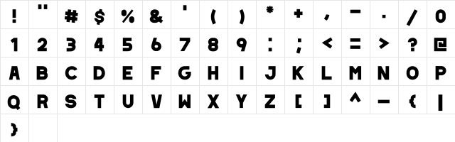 Pinecone Regular  glyph index
