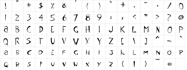 Sea monkey Regular  glyph index