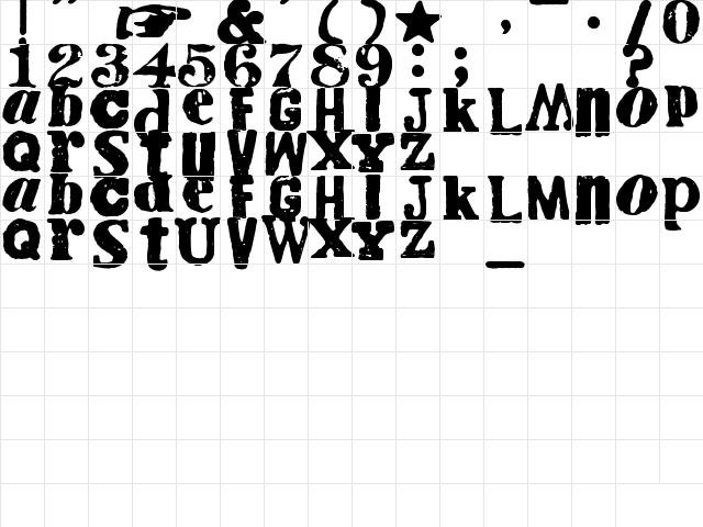 Cry Kitty Regular  glyph index