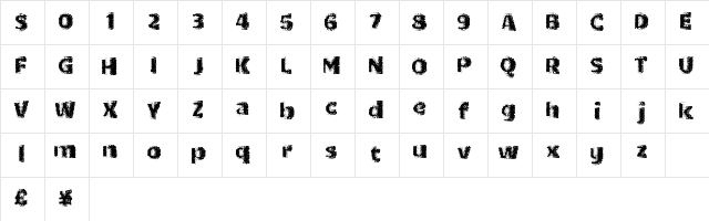 DotTricks Regular  glyph index