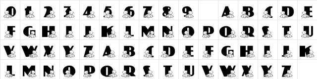 101! Josh's Speedster Regular  glyph index