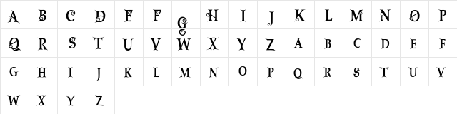 Dragon FREE Regular  glyph index