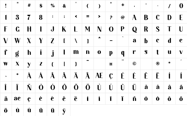 Autolinker Regular  glyph index