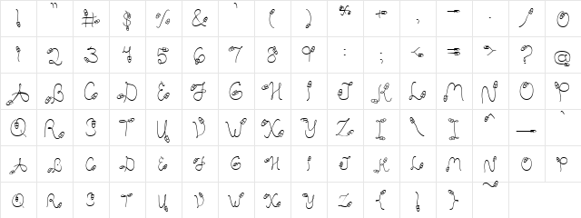 PC Mouse Regular  glyph index