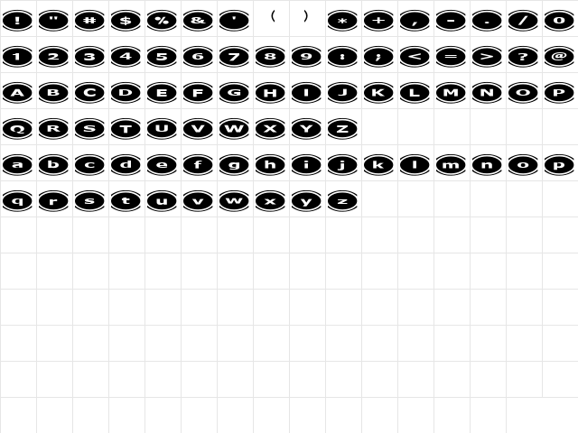 D3 Mochism Regular  glyph index