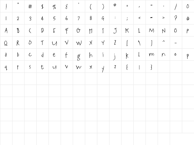 AL Whitewash Regular  glyph index