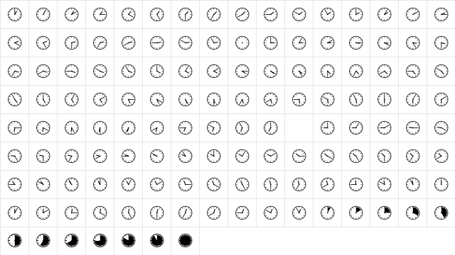 SP Uhr2 DB Normal  glyph index