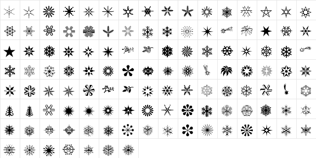 Jaeger Medium  glyph index
