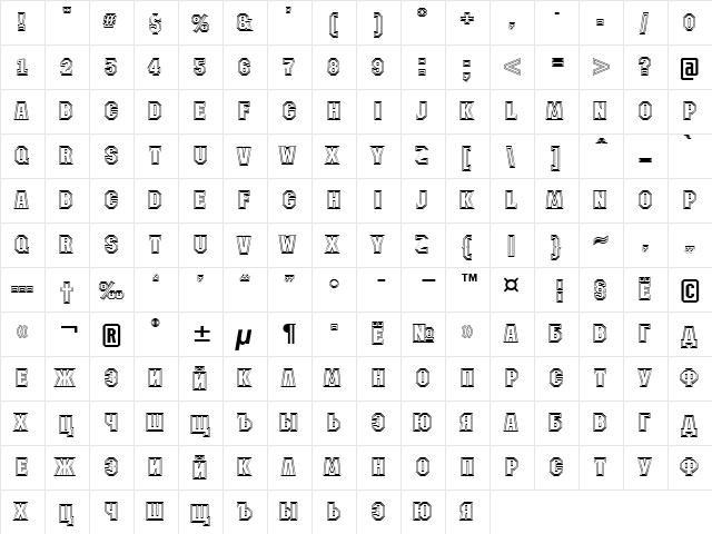 a_MachinaNova2Otl Bold  glyph index