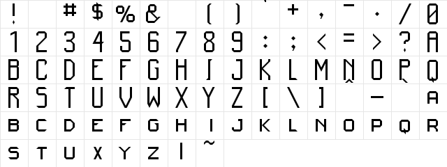 Kinishinai NBP Regular  glyph index
