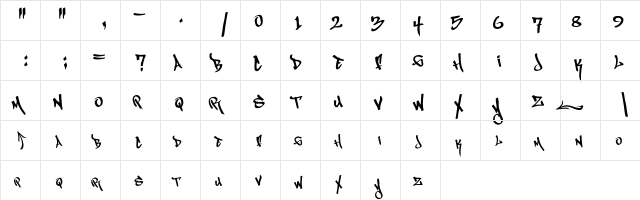 MagikMarker Free  glyph index