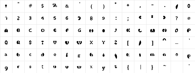 Psychodelic70s Regular  glyph index