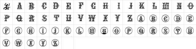 GoticCaps Regular  glyph index