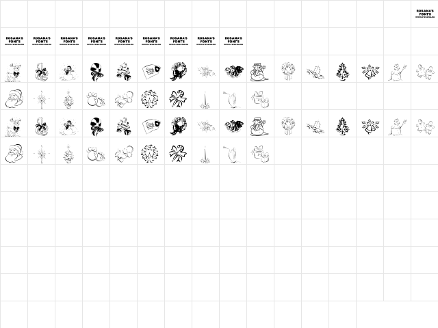 RK Christmas Collection 1 Regular  glyph index