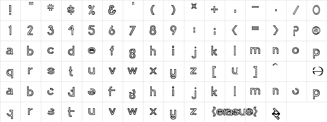 Inner Colour Regular  glyph index