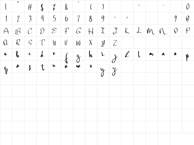 Soul Sistar Regular  glyph index