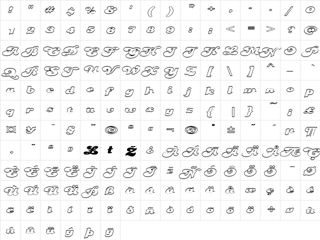 FZ JAZZY 49 HOLLOW EX Normal  glyph index