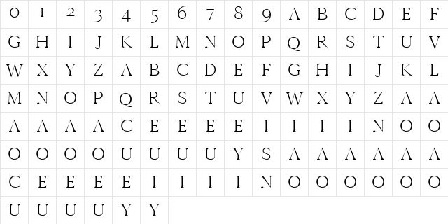 Cammron Demo Regular  glyph index