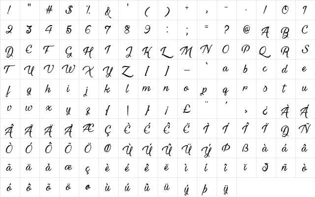 Haunted Eyes Regular  glyph index