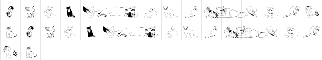 KR Kat's Cat's Regular  glyph index