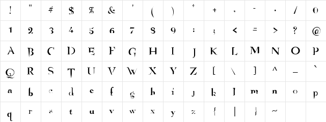 Angelized Normal  glyph index