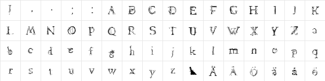 Lamenta Regular  glyph index