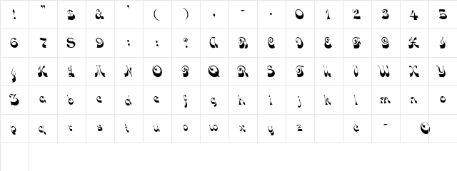 DOMINIC Regular  glyph index