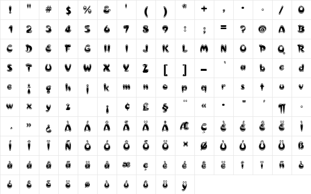 CroissantDIn1 Regular  glyph index