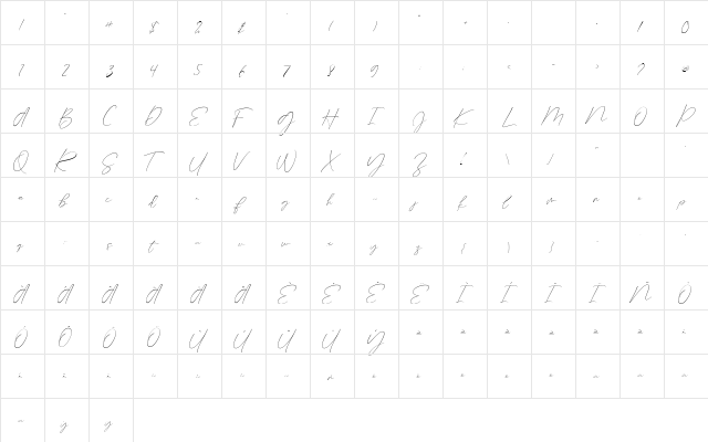 Germany Script Regular  glyph index