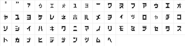 Bellows KT  glyph index