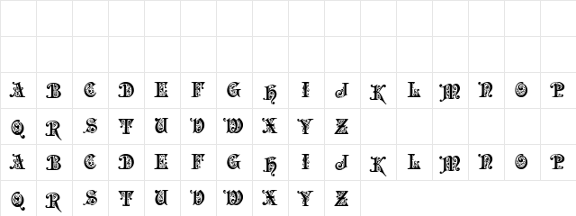 Precesia Hint Regular  glyph index