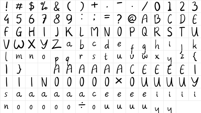 Always Regular  glyph index