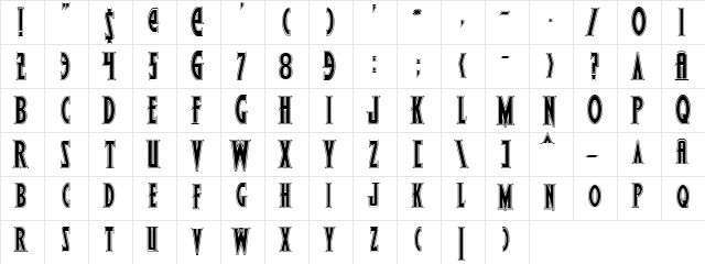 Wolf's Bane Pro Pro  glyph index