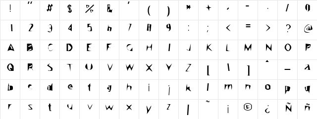 Oversimplification Regular  glyph index