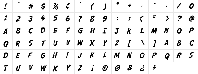 CCSez Regular  glyph index