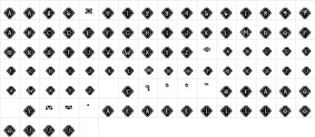 MexicaCapsSSK Regular  glyph index