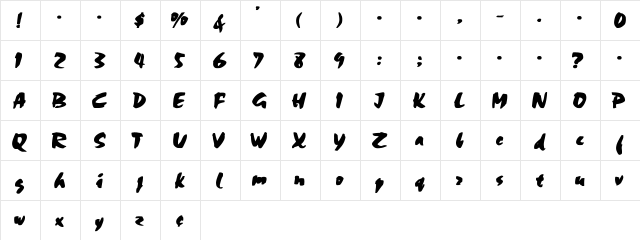 CSD-Chalk-Normal Bold Bold  glyph index