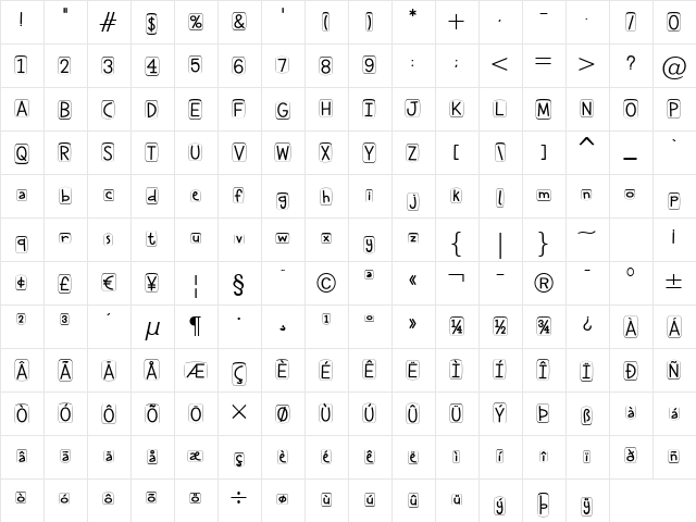 Cheddar Salad BTN Cameo Regular  glyph index