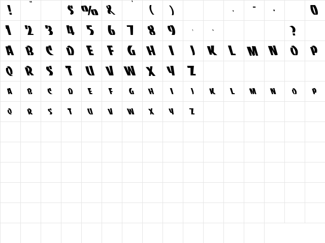 Golden 2 Regular  glyph index