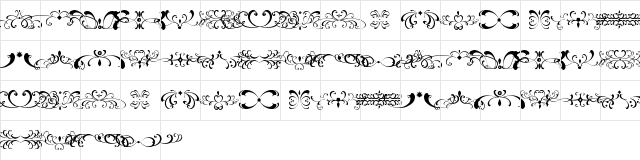 filigrees and ornaments ST Regular  glyph index