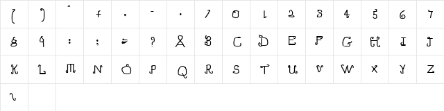 HOOK Normal  glyph index