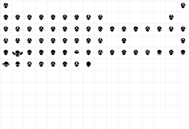Gray Regular  glyph index