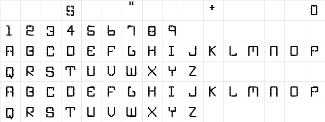 Housing Hil Regular  glyph index