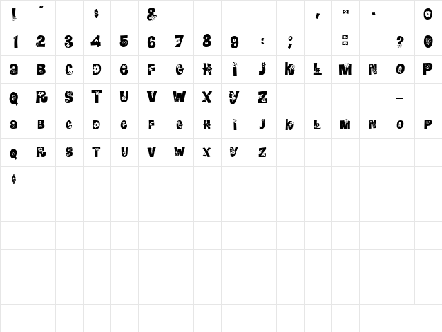 GE Flower Child Regular  glyph index