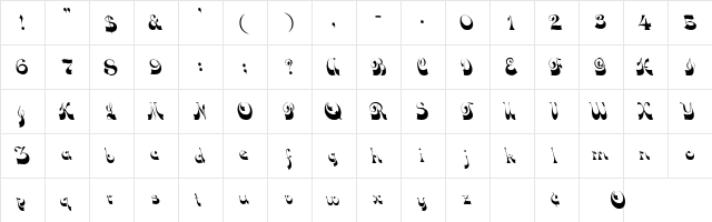 22 Regular  glyph index