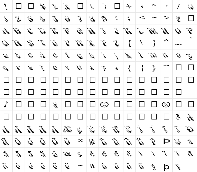 FZ JAZZY 17 STRIPED EX Normal  glyph index