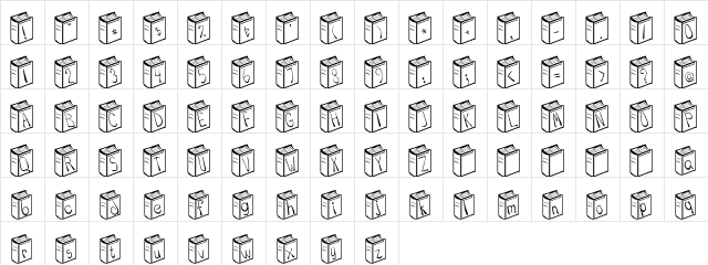 Once upon a time Normal  glyph index