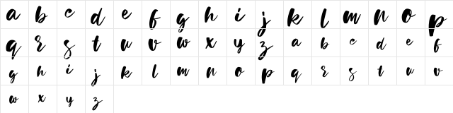 Holiday Sun Regular  glyph index